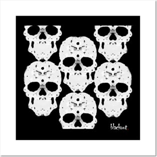 Skulls Convene Worn White Wink by Blackout Design Posters and Art